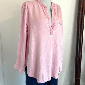 Gap Women's Pink Oversized Long Sleeved Shirt with Pocket Size XL
